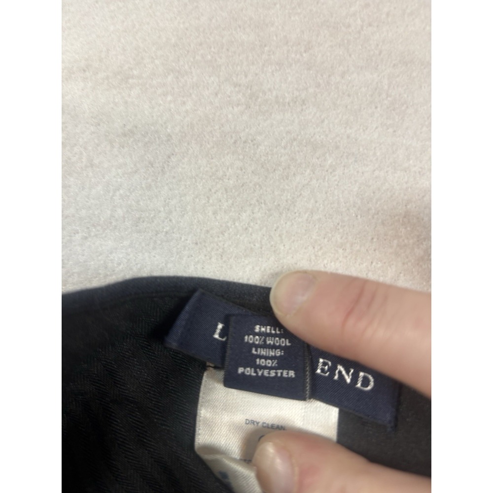 Lands End‎ Mens 100% Wool Dress Pants Trousers Slacks 34x32 Navy Pleated Cuffed - Picture 6 of 9